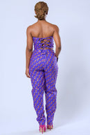 African Print Nina Women's Pants - Purple - Afrilege