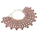 Egyptian Inspired Maxi Bib Collar Choker Necklace (Peach) - Afrilege