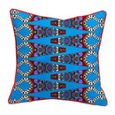 African Print Throw Pillow Case - Blue & Pink - Afrilege