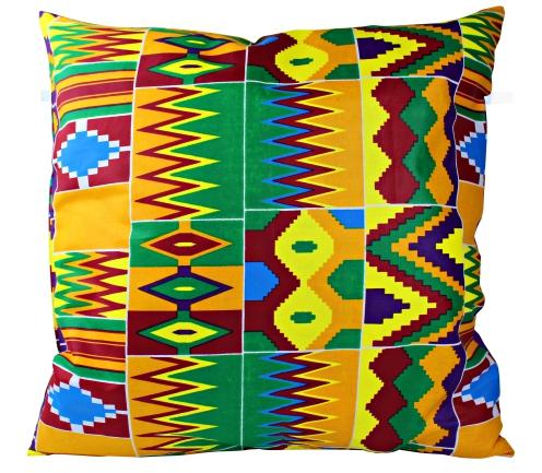 African Print Throw Pillow Case with Bow (Purple Kente) - Afrilege