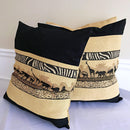 African Safari Decorative cushions Pillow covers - Brown / Black - Afrilege