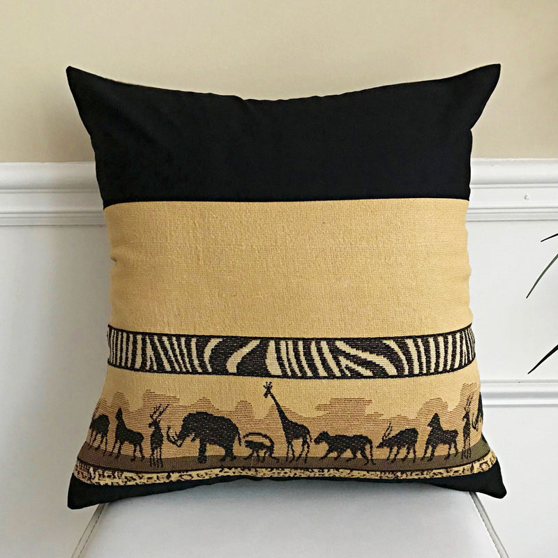 African Safari Decorative cushions Pillow covers - Brown / Black - Afrilege