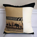 African Safari theme Decorative Pillow cushions - Brown / Beige / Black - Afrilege