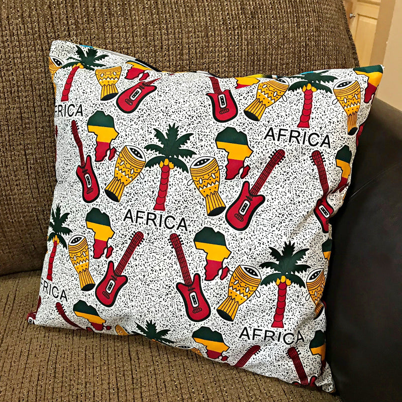 Jamai African Print Decorative Cushion Pillow Covers- 2 SIDES & 2 PRINTS - Afrilege