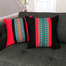 Jayde African Print Decorative Pillow cushions - Red / Black / Green - Afrilege