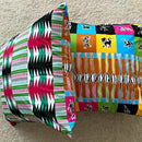Lulu African Print Decorative Cushion Pillow Covers - 2 SIDES & 2 PRINTS - Afrilege