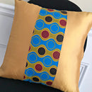 Malaika African Print Throw Pillow Covers / African decorative cushion - Blue / Gold - Afrilege