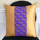 Nubia African Print Throw Pillow Covers / African decorative cushion - Purple / Gold - Afrilege
