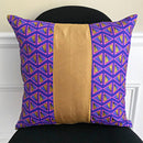 Nubia African Print Throw Pillow Covers / African decorative cushion - Purple / Gold - Afrilege