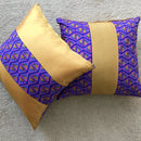 Nubia African Print Throw Pillow Covers / African decorative cushion - Purple / Gold - Afrilege