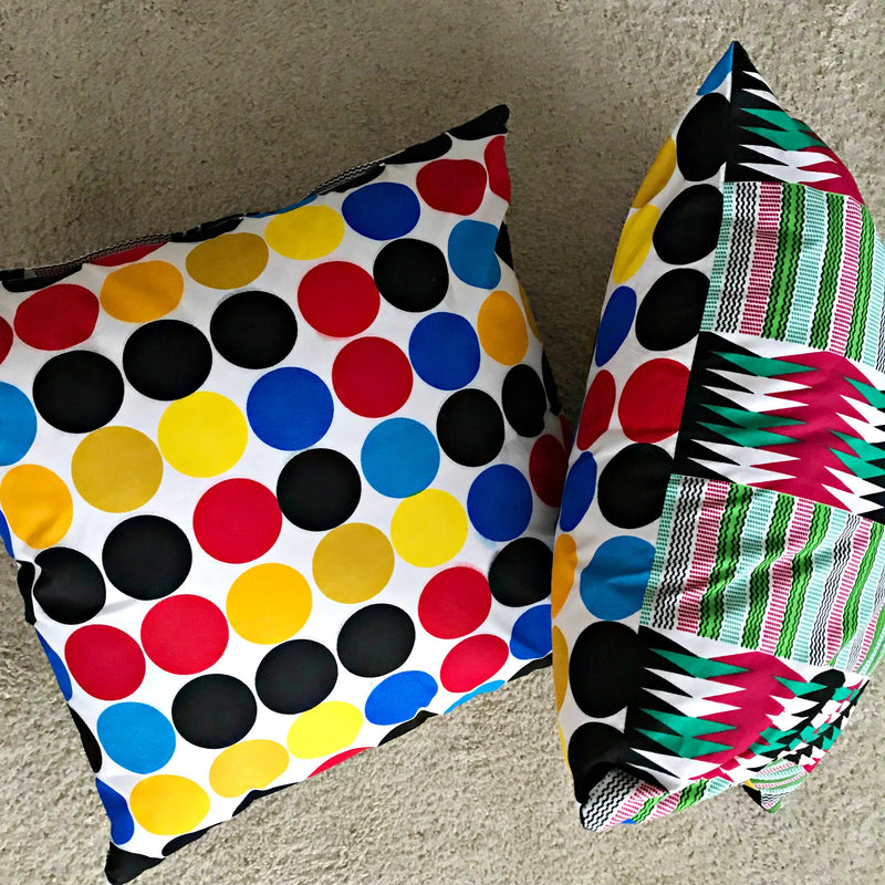 Penina African Print Decorative Cushion Pillow Covers- 2 SIDES & 2 PRINTS - Afrilege