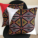 Toghu African Print Decorative Pillow cushions - Red / Black / Orange - Afrilege