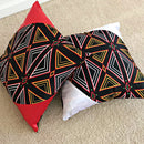 Toghu African Print Decorative Pillow cushions - Red / Black / Orange - Afrilege