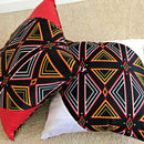 Toghu African Print Decorative Pillow cushions - Red / Black / Orange - Afrilege