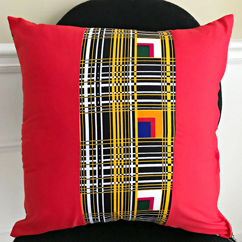 Zarah African Print decorative cushions - Red - Afrilege