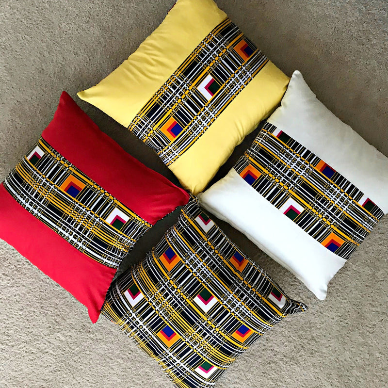Zarah African Print decorative cushions - White - Afrilege