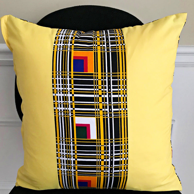 Zarah African Print Decorative Cushions - Yellow | Afrilege