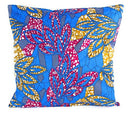 African Print Two-Sided Pillow Covers (Blue, Pink & Yellow) - Afrilege