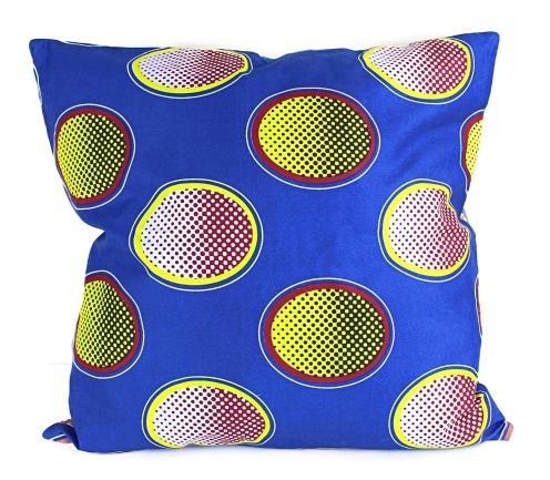African Print Two-Sided Reversible decorative cushions Pillows (Blue, Yellow) - Afrilege
