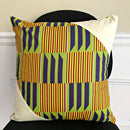 Sheena Kente African Print Afritude Pillow Covers - Yellow, green & purple - Afrilege