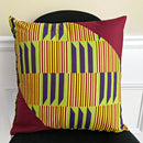 Sheena Kente African Print Afritude Pillow Covers - Yellow, green & purple - Afrilege