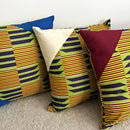 Sheena Kente African Print Afritude Pillow Covers - Yellow, green & purple - Afrilege