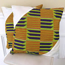 Sheena Kente African Print Afritude Pillow Covers - Yellow, green & purple - Afrilege