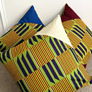 Sheena Kente African Print Afritude Pillow Covers - Yellow, green & purple - Afrilege