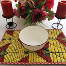 African Print Dining Placemats / Ankara Table Mats ( Yellow/ Yellow) - Afrilege