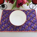 Nubia Reversible African Print Dining Placemats / Ankara Table Mats (Green / Purple) - Afrilege
