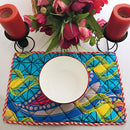 Reversible African Print Dining Placemats / Ankara Table Mats ( Brown / Green) - Afrilege