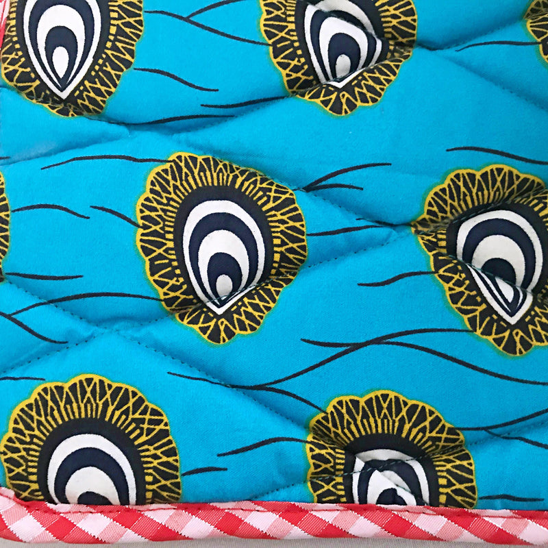 Reversible African Print Dining Placemats / Ankara Table Mats ( Brown / Green) - Afrilege