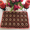 Reversible African Print Dining Placemats / Ankara Table Mats ( Brown / Red) - Afrilege