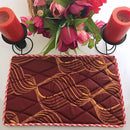 Reversible African Print Dining Placemats / Ankara Table Mats ( Brown / Red) - Afrilege