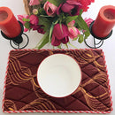 Reversible African Print Dining Placemats / Ankara Table Mats ( Brown / Yellow) - Afrilege