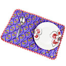 Nubia Reversible African Print Dining Placemats / Ankara Table Mats (Green / Purple) - Afrilege