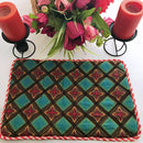 Reversible African Print Dining Placemats / Ankara Table Mats (Green / Purple) - Afrilege
