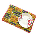 Sheena Kente African Print Dining Placemats / Ankara Table Mats ( Yellow/ purple) - Afrilege