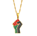 Black Lives Matter Raised Fist Pendant Necklace - Afrilege