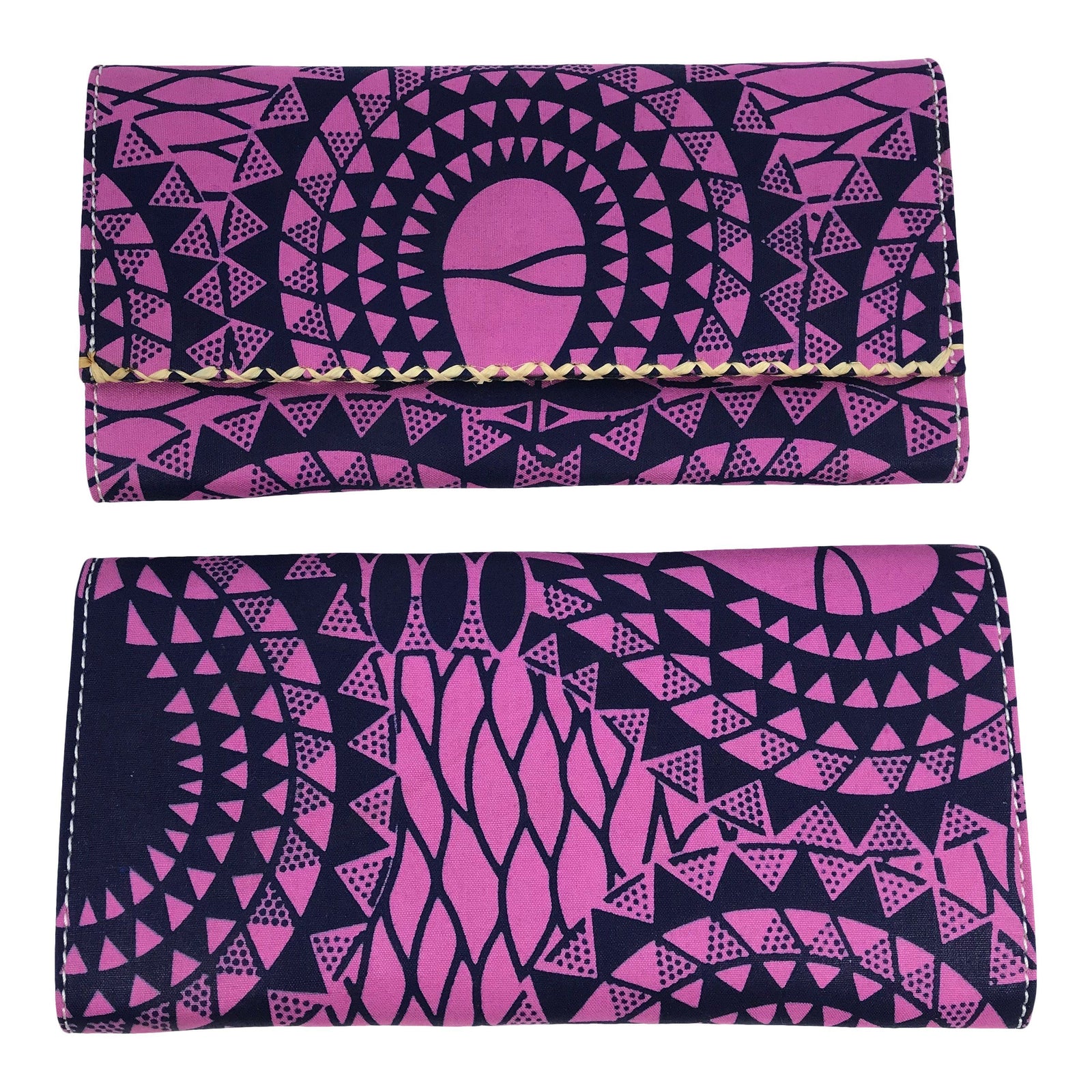 Ada African print Clutch / Ankara Purse Wallet Pink Afrilege
