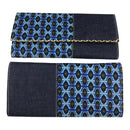 Afia African print Clutch / Ankara Purse Wallet - Denim/ Blue - Afrilege