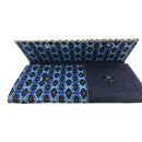 Afia African print Clutch / Ankara Purse Wallet - Denim/ Blue - Afrilege