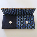 Afia African print Clutch / Ankara Purse Wallet - Denim/ Blue - Afrilege