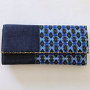 Afia African print Clutch / Ankara Purse Wallet - Denim/ Blue - Afrilege