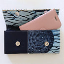 Akin African print Purse Wallet - Blue - Afrilege