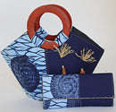 Akin African print Purse Wallet - Blue - Afrilege