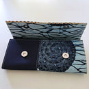 Akin African print Purse Wallet - Blue - Afrilege