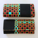 Hadja African print Purse Wallet - Black / Red - Afrilege