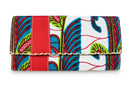 Sacnite African Print Clutch / Ankara Purse Wallet (Floral white) - Afrilege