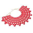 Egyptian Inspired Maxi Bib Collar Choker Necklace (Red) - Afrilege